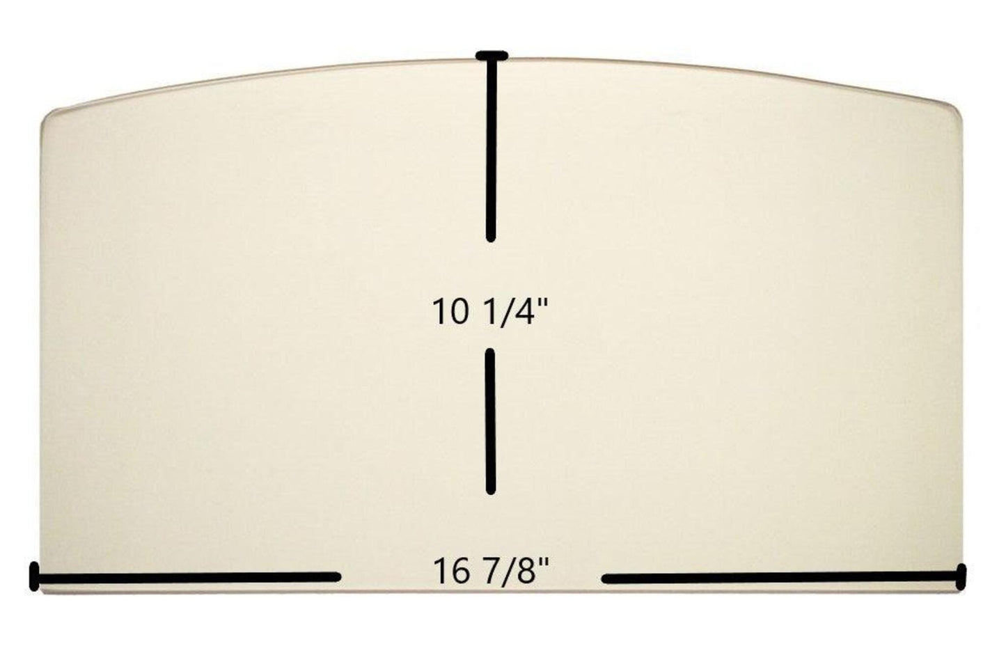 Ceramic Replacement Glass for Earth Stove T300HT, T301HT, T305HT, T308HT Archtop Ceramic Glass Panel | 16 7/8" x 10 1/4" | Part #730-G - 16 7/8" x 10 1/4" Archtop