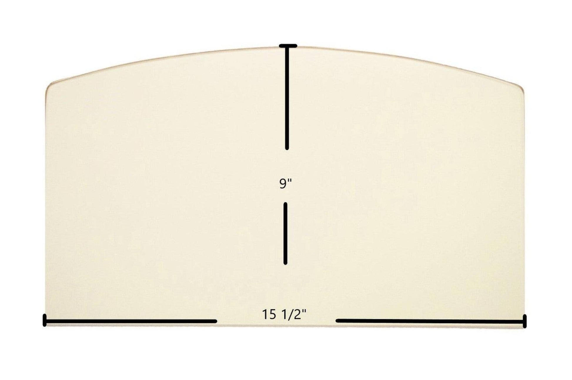 Ceramic Replacement Glass for Elmira 900, 1700, 2100, 2300, 2700, 2800, Fireview 2100 Archtop Ceramic Glass Panel | 15 1/2" x 9" | Part #W1006 - 15 1/2" x 9" Archtop