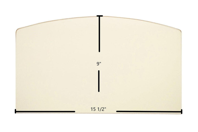 Ceramic Replacement Glass for Elmira 900, 1700, 2100, 2300, 2700, 2800, Fireview 2100 Archtop Ceramic Glass Panel | 15 1/2" x 9" | Part #W1006 - 15 1/2" x 9" Archtop