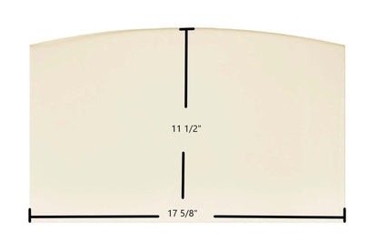 Ceramic Replacement Glass for Empire Archway 2300 Woodstove Insert Ceramic Glass Panel | 17 5/8" x 11 1/2" | Part #SE65170 - 17 5/8" x 11 1/2" Arched