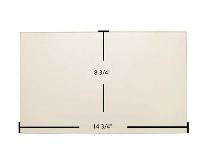 Ceramic Replacement Glass for Enerzone Solution 1.6 Ceramic Glass Panel | 14 3/4" x 8 3/4" | High-Temperature OEM Replacement - 14 3/4" x 8 3/4"