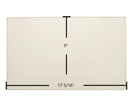Ceramic Replacement Glass for Enerzone Solution 2.0-I Ceramic Glass Panel | 17 5/16" x 9" | OEM High-Temperature Replacement - 17 5/16" x 9"