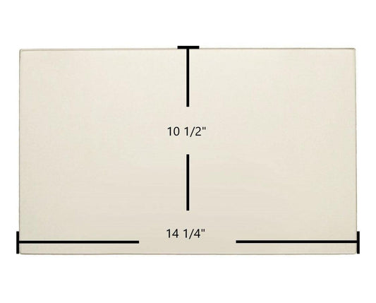 Ceramic Replacement Glass for England's Stove Works 17-VL, 25-EP, 55-SHPEP, 55-TRPEP Ceramic Glass Panel (14 1/4" x 10 1/2") | AC-G40 OEM Center Replacement - 14 1/4" x 10 1/2"