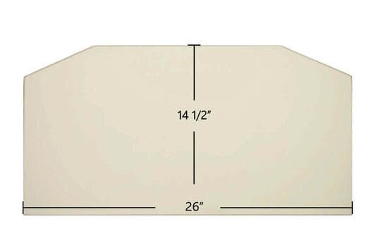 Ceramic Replacement Glass for Fireplace Xtrordinair 36 Elite ZC / 36 Elite ZX Ceramic Archtop Door Glass - 26" x 14 1/2" Archtop