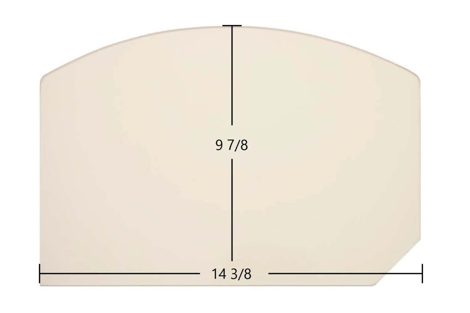 Ceramic Replacement Glass for Gibraltar Single Door Archtop Ceramic Glass Panel - 14 3/8" x 9 7/8" Archtop