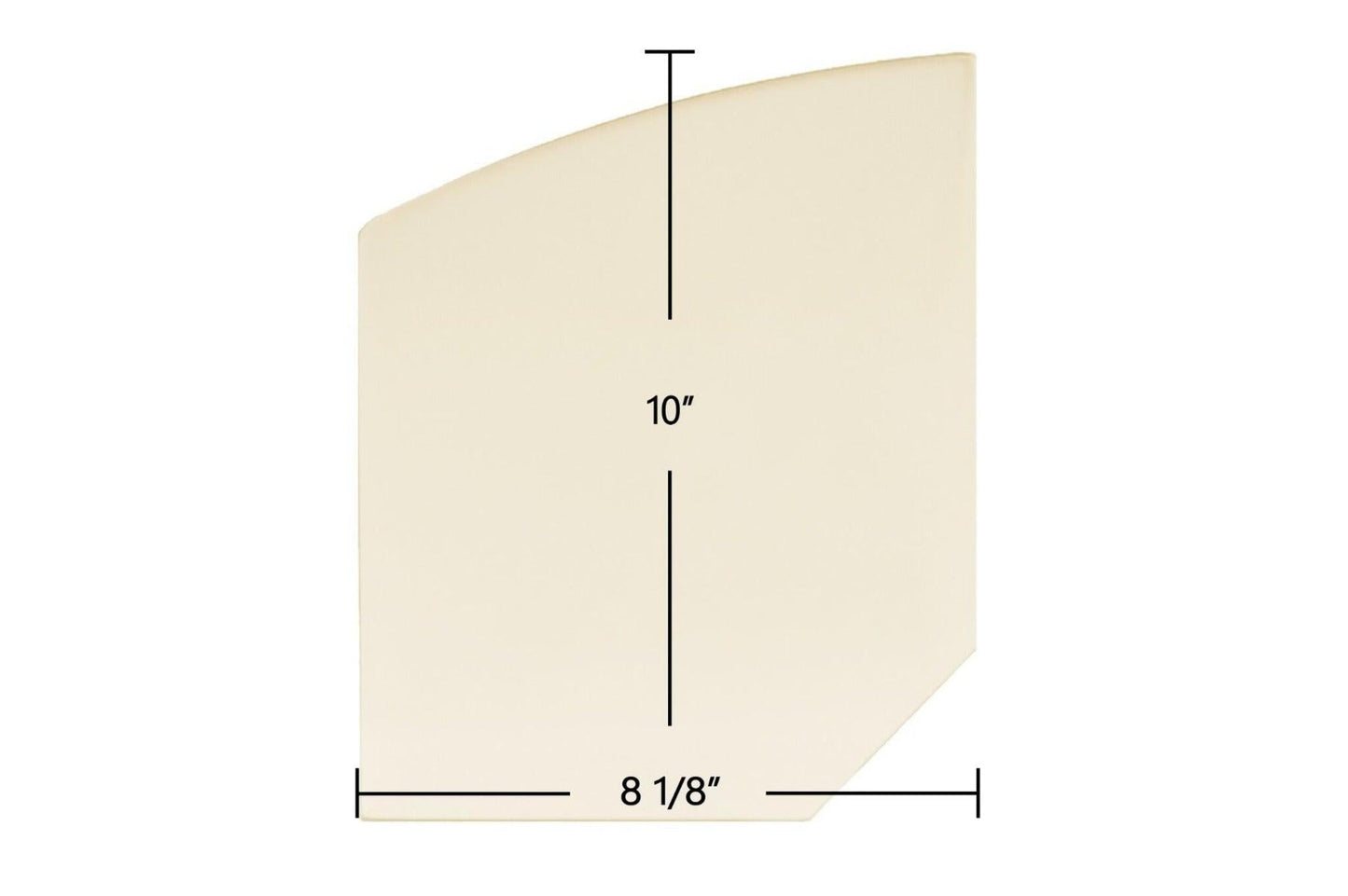 Ceramic Replacement Glass for Glacier Bay Ceramic Glass Panel - 10" x 8 1/8" Archtop