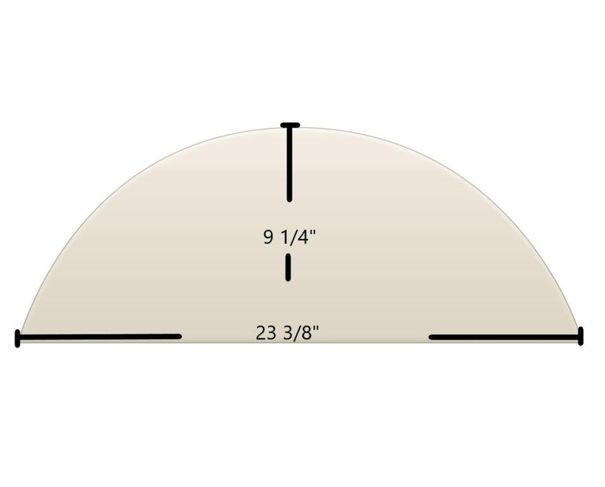 Ceramic Replacement Glass for Greenbrier Model FP-381 Arch top Ceramic glass (23 3/8" x 9 1/4" ) - 23 3/8" x 9 1/4" Archtop