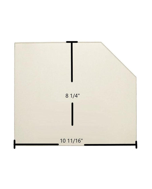 Ceramic Replacement Glass for Grizzly Double Door Ceramic Glass Panel - 10 11/16" x 8 1/4" Archtop