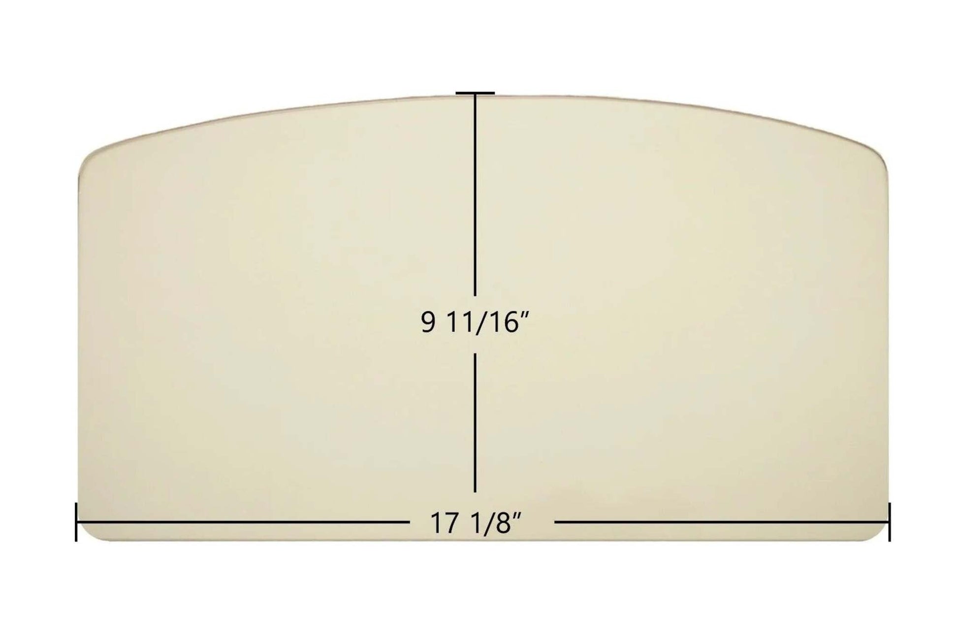 Ceramic Replacement Glass for Haughs S27XE Ceramic Glass Panel (17 1/8" x 9 11/16") | Archtop Firebox Replacement | Part #S27XE - 17 1/8" x 9 11/16" Archtop