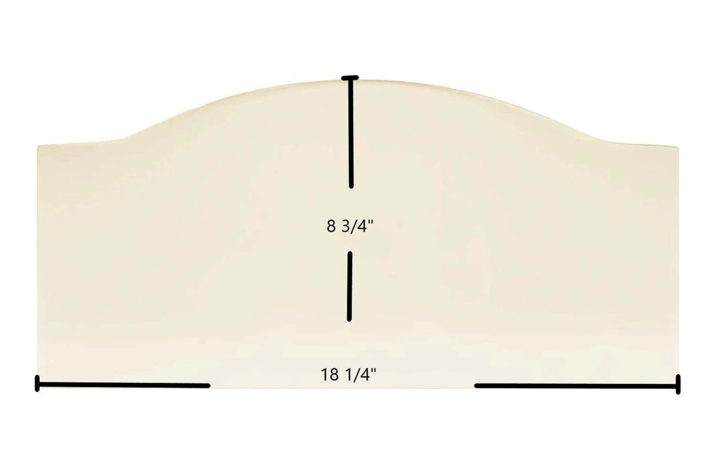 Ceramic Replacement Glass for Hawke Large Single Door Ceramic Glass Panel (18 1/4" x 8 3/4") | Arched Top | High-Heat Replacement | Part #Hawke-LG - 18 1/4" x 8 3/4" Arched
