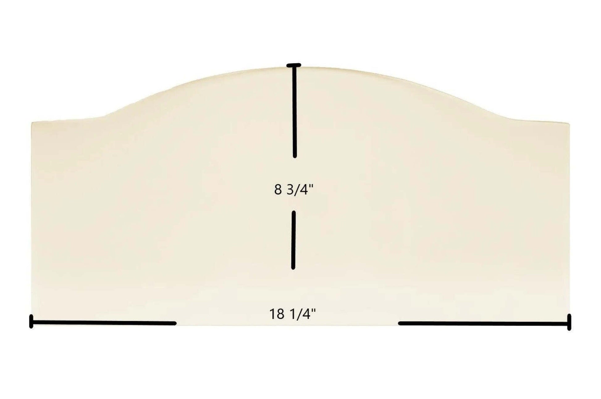 Ceramic Replacement Glass for Hawke Large Single Door Ceramic Glass Panel (18 1/4" x 8 3/4") | Arched Top | High-Heat Replacement | Part #Hawke-LG - 18 1/4" x 8 3/4" Arched