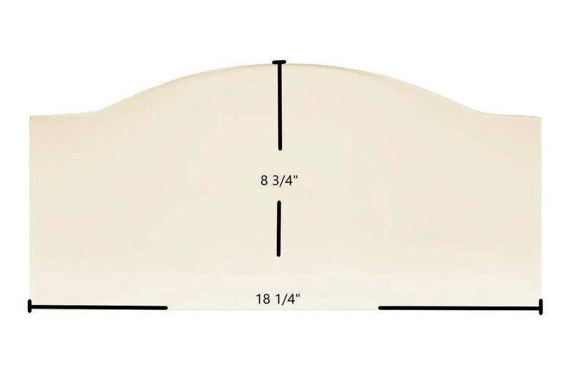 Ceramic Replacement Glass for Hawke Large Single Door Ceramic Glass Panel (18 1/4" x 8 3/4") | Arched Top | High-Heat Replacement | Part #Hawke-LG - 18 1/4" x 8 3/4" Arched