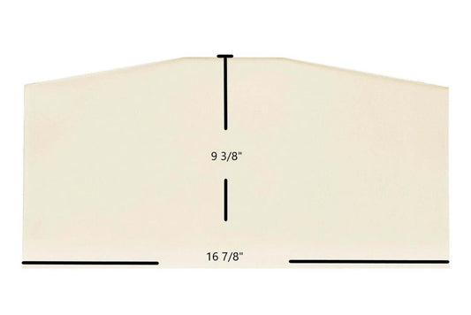 Ceramic Replacement Glass for Hutch Fireplace Insert Ceramic Glass Panel - 16 7/8" x 9 3/8"