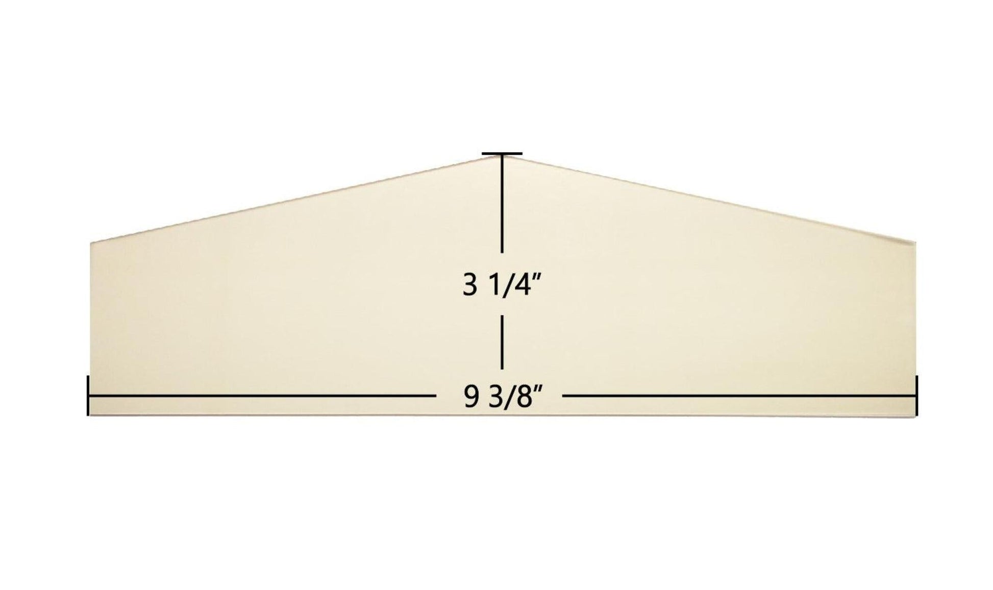 Ceramic Replacement Glass for Masters Choice Arch-Top Door Glass - 9 3/8" x 3 1/4" Arched