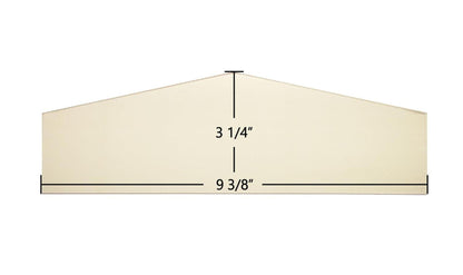 Ceramic Replacement Glass for Masters Choice Arch-Top Door Glass - 9 3/8" x 3 1/4" Arched
