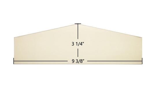Ceramic Replacement Glass for Masters Choice Arch-Top Door Glass - 9 3/8" x 3 1/4" Arched