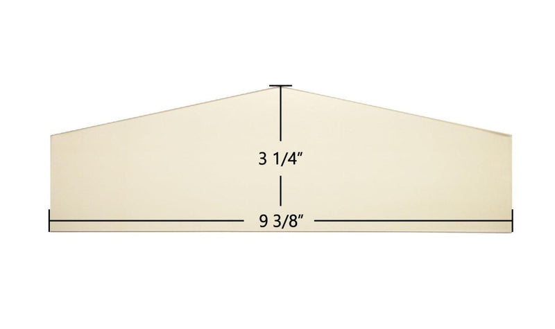Ceramic Replacement Glass for Masters Choice Arch-Top Door Glass - 9 3/8" x 3 1/4" Arched