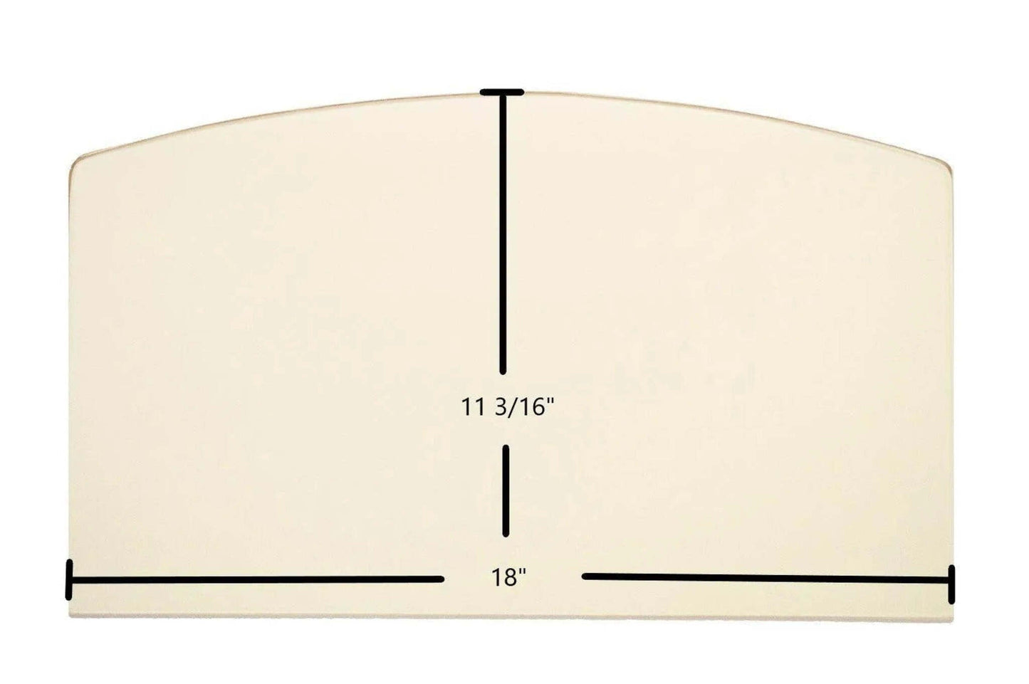 Ceramic Replacement Glass for Osburn 2000 Arched Ceramic Glass Panel | 18" x 11 3/16" | Replaces SE65025 - 18" x 11 3/16" Arched