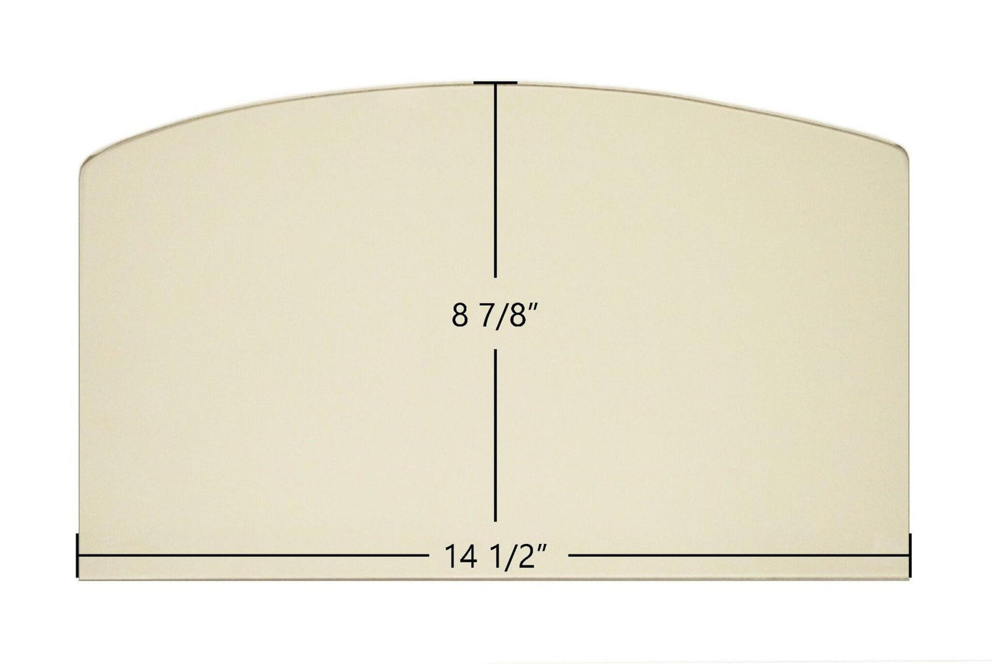 Ceramic Replacement Glass for US Stove 6039, 6041, 2000, 2500, 3000, APCI1406 Archtop Ceramic Glass Panel | 14 1/2" x 8 7/8" | Part #891131 - 14 1/2" x 8 7/8" Archtop
